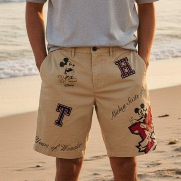 Disney X Tommy Hilfiger Other - Disney X Tommy Hilfiger Mickey Mouse Flex Chino Shorts Beige Size 31